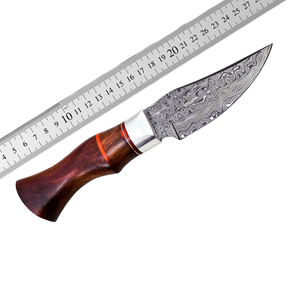 Cuchillo de Caza de Acero de Damasco Forjado a Mano, Hoja Fija, Personalizable OEM, Alta Calidad, Empuñadura de Madera de Grado Industrial, Cuchillo de Camping - Product Image 5