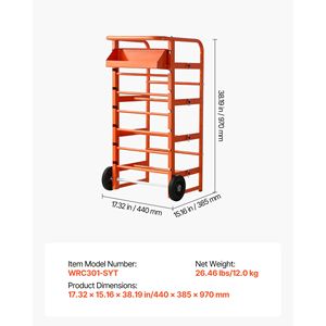 Dispenser Portatile Multi-Cavo con 11 Aste, Ruote e Vassoio per Organizzazione e Stoccaggio Cavi - Product Image 6