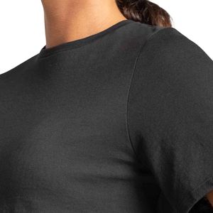 Camiseta Corta Negra Personalizada al por Mayor para Mujer, Transpirable, para Gimnasio, Entrenamiento, Top de Manga Corta, Ropa Deportiva, Yoga, OEM - Product Image 4