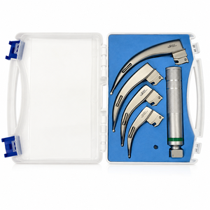 Macintosh Integra, Cuerpo de Acero Inoxidable de Grado Médico Cromado Mate |   Juego de Laringoscopios de Fibra Óptica para Pediatria y Adultos | - Product Image 1