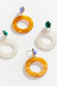 Pendientes de Resina con Forma de Candado, Diseño de Concha de Tortuga, Unisex, Modernos, de Alta Calidad, Bañados en Rodio, Clásicos, Venta Caliente de Fábrica - Product Image 3