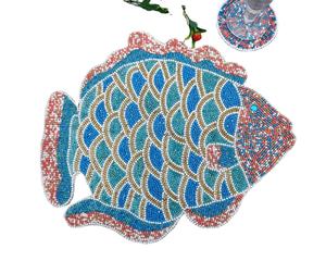 Juego de Manteles Individuales de Satén con Cuentas Hechos a Mano en India, Forma Cuadrada Moderna para Banquetes y Bodas, Realza el Decor de la Casa, Precio con Descuento - Product Image 1