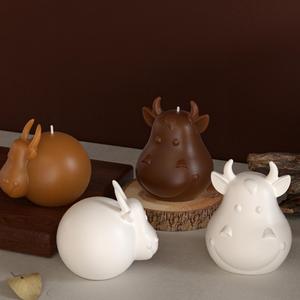 Version Big Head Cow Toy Head Accessories Aromatherapy Candle Epoxy <b>Resin</b> Candle <b>Silicone</b> <b>Mold</b> - Product Image 3
