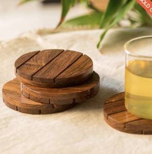 Wooden coaster for wine <b>glasses</b> Wooden coaster for coffee cups Wooden coaster for tea cups Solid mango wood coaster Durable wood - Product Image 5