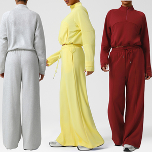 ชุดวอร์มพิมพ์ลายสำหรับผู้หญิงแบบ 2 ชิ้น เสื้อฮู้ดมีซิป กางเกงจ็อกเกอร์ ระบายอากาศได้ดี เป็นมิตรกับสิ่งแวดล้อม เหมาะสำหรับออกกำลังกาย - Product Image 6