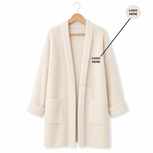 Cosh International Sorority Acrylic New Design Casual Button Solid V-neck Long Sweater Knitted Cardigan Women Loose - Product Image 5