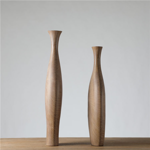 Vase classique léger en bois naturel 100% fait main, motif figurine, décoration d'intérieur, artisanat indien MULTI CRAFT - Product Image 4