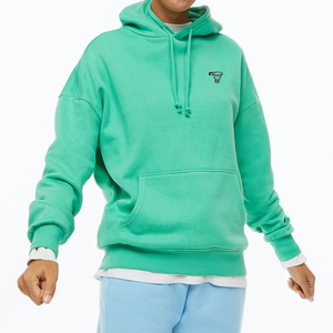 Sudadera con Capucha Verde Unisex, Corte Regular, Logotipo de Red de Baloncesto Bordado, Bolsillo Delantero, Informal, de Forro Polar, para Otoño - Product Image 3