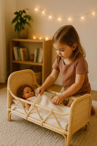 Elegent design rattan bed doll <b>kid</b> made in Vietnam with wholesale price OEM ODM color make in Vietnam - Product Image 3