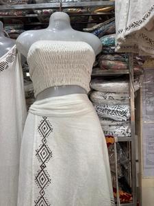 Robe longue Halter Dashiki marron à imprimé tourbillon circulaire, coupe ample, style bohème décontracté, pour femme, vente en gros, été et printemps - Product Image 2