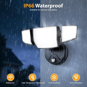 Faro LED di Sicurezza Nero Impermeabile IP66 da 90W con Fotocellula, Illuminazione Esterna 10000lm con Sensore Crepuscolare 6500K - Product Image 3