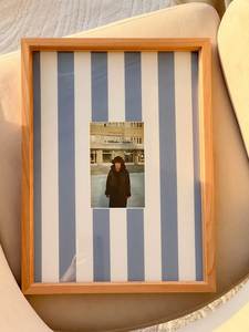 Natural Oak Wood Customized Shape Eco-Friendly <b>Photo</b> <b>Frame</b> with Wide Border and Mat for Wall & Tabletop Home Decor High Quality - Product Image 1