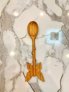 Wooden Butterfly <b>Spoon</b> Factory Direct Vietnam Natural Wood Material For Cooking <b>Serving</b> Kitchen Tool Custom Engraved Logo - Product Image 3