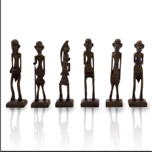 Handmade Carved Art Deco & Pop Art Wood Handicraft Figurines Set of 7 (Multi-piece Eco-Friendly <b>Tabletop</b> Decor) - Product Image 2