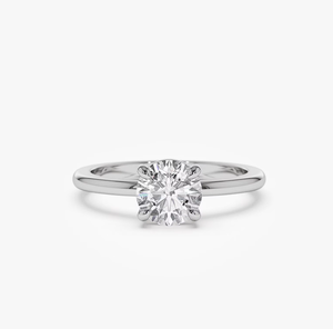 Anillo de Boda Vintage de Oro de 14 Quilates con Tres Diamantes Cultivados en Laboratorio, Corte Brillante Redondo VVS2 - Product Image 2
