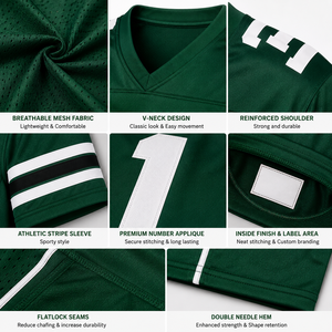 Maillot de football américain personnalisé, respirant, uniforme d'équipe, numéro personnalisé, OEM, ODM, marque privée, vente en gros, maillot de sport - Product Image 4
