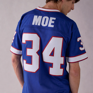 เสื้อเจอร์ซีย์อเมริกันฟุตบอลผู้ชายทรงโอเวอร์ไซส์ ผ้าตาข่าย สตรีทแวร์ ดีไซน์สั่งทำได้ เสื้อแขนสั้นสไตล์เรโทร บริการ OEM สำหรับผู้ชาย - Product Image 2