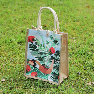 Bolsa Reutilizable para Llevar Comida, de Yute Natural, con Cierre de Cremallera y Asa Resistente - Product Image 5