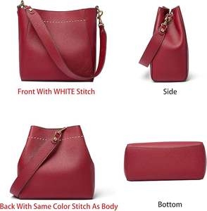 Sacs fourre-tout en cuir à large bandoulière détachable pour femmes, sac à bandoulière de créateur et sac à main tendance combinés, mode haut de gamme - Product Image 2