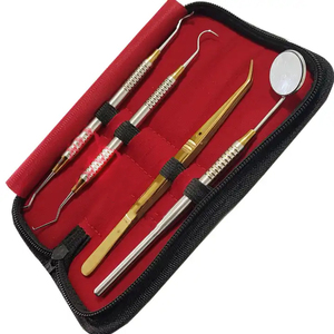 Kit d'examen dentaire de base, instruments dentaires de haute qualité avec revêtement au plasma doré, instruments dentaires réutilisables, pont osseux - Product Image 3