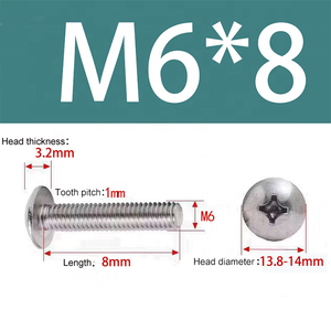 Tornillos de Cabeza de Hongo en Oferta del Fabricante, Tornillos de <span class=keywords><strong>M</strong></span>áquina de Cabeza Plana Grande, Galvanizados, de Acero Inoxidable SS304, con Cabeza Phillips - Product Image 2