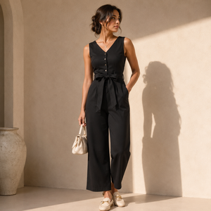 Wholesale Streetwear Sustainable Customize Garment Vietnam Manufacturer Luxury Jumpsuit Women High Quality Washable Breathable - Product Image 4
