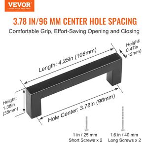 Set di 30 Maniglie Quadrate Sottili in Acciaio Inox da 96mm per Mobili, Maniglie Moderne per Cassetti e Armadi da Cucina - Product Image 2