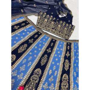ชุดราตรีออกแบบปัก lehenga choli สำหรับงานปาร์ตี้ - Product Image 4