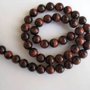 Cuentas de Jaspe Rojo Negro Natural, Redondas y Lisas con Orificio Grande, para la Fabricación de Joyería, GDS587 - Product Image 1