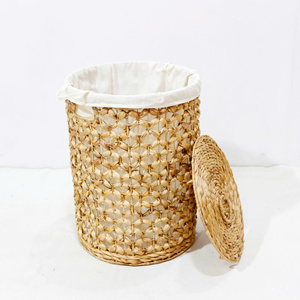Cesta de Lavandería Plegable de Jacinto de Agua Natural de Alta Calidad, Hecha a Mano en Vietnam, Color Personalizado, Cesta Sostenible - Product Image 2
