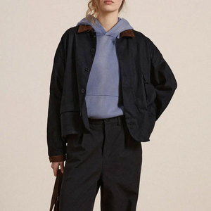 เสื้อฮู้ดดี้สีม่วงขนาดใหญ่สำหรับผู้หญิงและคู่รัก เสื้อฮู้ดดี้หนานุ่มแบบสวมหัว สไตล์วินเทจ ล้างสีแบบแอซิดวอช - Product Image 4