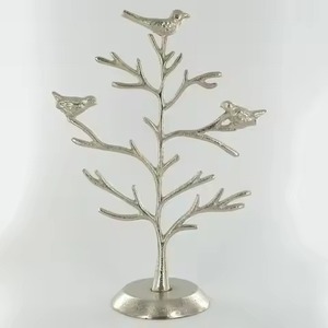 Modern Metal Jewelry Stand <b>Tree</b> Shape Gold Finish <b>Necklace</b> Earring Holder Display Organizer for Home Vanity Table Storage - Product Image 3