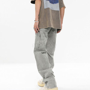 <b>Jean</b> Pant Straight Fit Cotton <b>Jean</b> Pant For Comfortable Routine Wear With <b>Soft</b> Feel Washed Men's Pants - Product Image 3