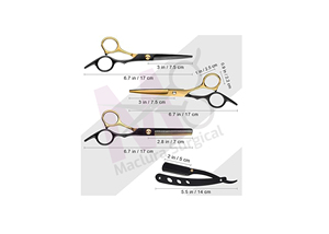 MACLURA SURGICAL Barber <b>Kit</b> Scissors Razor Stainless Steel Shears Barber Razor for Face & Body Comfortable Precise Wet <b>Shaving</b> - Product Image 4