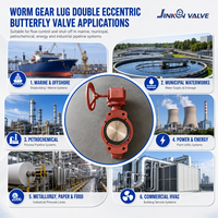 Vanne papillon marine JINKON VALVE à double excentrique à vis sans fin, disque en bronze Al, PN10 PN16, certifiée DNV CCS