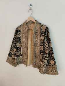 Blouson bomber réversible fait main, écologique, respirant, imprimé HD, à manches courtes, en coton et doublure TNT, coupe courte - Product Image 4