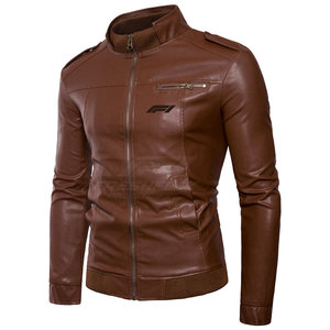 Breathable Wholesale Outdoor Use <b>Winter</b> <b>Leather</b> <b>Jacket</b> Stand Collar Customizable Lightweight Men's High Quality - Product Image 2