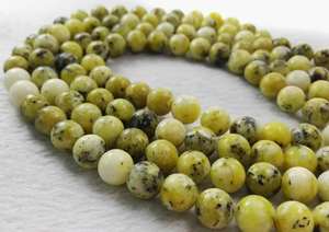 Perles rondes en turquoise jaune naturelles pour la fabrication de bijoux DIY, vente en gros - Product Image 4