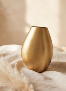 Vase décoratif moderne en métal doré texturé, style galet, pour bibliothèque, bureau, décoration de table, vente en gros - Product Image 4