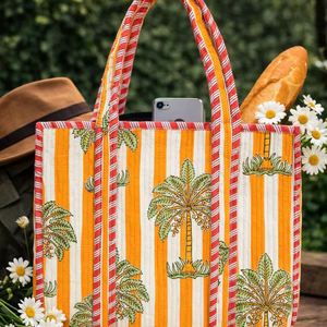 Bolsos Tote para Mujer con Estampado Artesanal, Bolsos de Mano Casuales para la Playa, Bolsos de Mano Tradicionales Étnicos Indios, Hermosos Bolsos de Mano de Lujo - Product Image 1