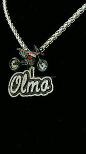 Plata de Ley 925 esmalte negro personalizado 3D bicicleta fianza Hip Hop Bling letra colgante Pass Diamond Tester Iced Out colgante hombres - Product Image 5