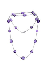 Collar de amatista en plata de ley 92.5 KLSS-40197 - Product Image 6