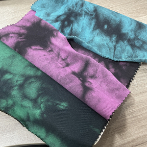 เสื้อสเวตเชิ้ตคอกลมลายมัดย้อม ทรงโอเวอร์ไซส์ แบบถัก สไตล์ลำลองสำหรับฤดูใบไม้ร่วง แขนปกติ สีดำ-เขียวอมฟ้า - Product Image 5