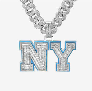 Colgante Personalizado S925 con Incrustaciones de Moissanita, Joyería Fina, Colgante de Letra con Diamantes de Moda, Estilo Hip Hop Bling Rapper, Claridad VVS - Product Image 1