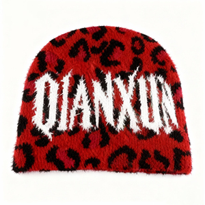 New Autumn Winter Women Outdoor Plush Mohair Beanie Knitted <b>Hat</b> Coconut Tree Jacquard Furry Cold <b>Hat</b> Custom logo Beanie <b>Hat</b> - Product Image 4