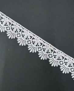 Bordure en dentelle floral 100% polyester, broderie en soie de lait, applique soluble dans l'eau, ajourée, élégante, de luxe, pour mariée, export - Product Image 2