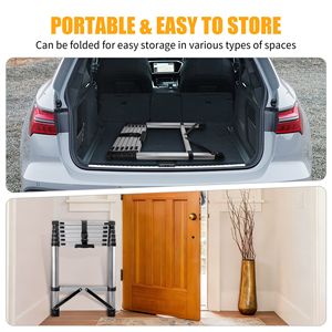 Scala Telescopica Compatta da 2,6 Metri per Soffitta, Camper, Uso Domestico, Portatile con Piedini in Gomma Antiscivolo, Carico Massimo 150 kg - Product Image 4