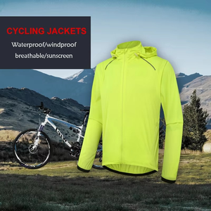 Chaqueta Cortavientos de Ciclismo con Capucha para Hombre Geo Brothers Co, Ecológica, para Invierno, Talla Grande, Impermeable y Transpirable - Product Image 4