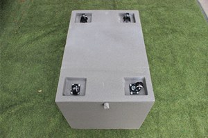 Classic Grey <b>Rectangular</b> Flower <b>Pot</b> Dotted Texture Outdoor Floor Garden Planter Minimalist Style Durable Lightweight Fiberglass - Product Image 4