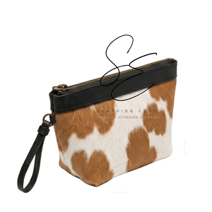Vintage Real Leather Hair On Hide <b>Wristlet</b> Clutch Wallet Handmade Western Zipper Pouch for Women Real Leather Travel Pouch - Product Image 2